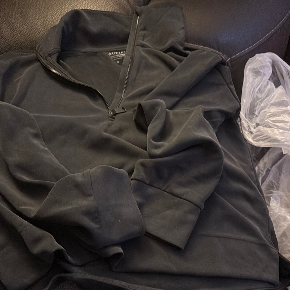 Athleta Black Zip Up  with Standing Collar